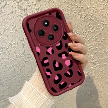 HONTINGA Xiaomi Redmi 14C 4g ile Uyumlu Kılıfı Düşüme Önleyici Basitlik Anti Düşme Kamera Korumali Inek Desenli Bordo Desen Yumuşak Silikon Telefon Kılıfı Kadın ve Erkek Için Uygundur K2-7117