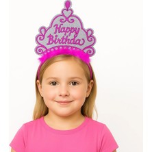 TE Dükkan Pembe Happy Birthday Doğum Günü Prenses Tacı