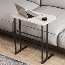 Starseven Intergo Metal Ayaklı Laptop Sehpası Koltuk Sehpası Kahvaltı Masası Çalışma Sehpası - Krem
