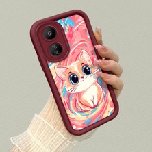 HONTINGA Poco C65 ile Uyumlu Kılıfı Düşüme Önleyici Basitlik Anti Düşme Kamera Korumali Yağlı Boya Bordo Desen Yumuşak Silikon Telefon Kılıfı Kadın ve Erkek Için Uygundur K2-7119