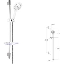 Sürgülü Duş Seti + Ø22MM Parlak Polish + Elduşu