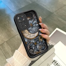 HONTINGA Xiaomi Redmi Note 11S ile Uyumlu Kılıfı Düşüme Önleyici Basitlik Anti Düşme Kamera Korumali Vintage Siyah Desen Yumuşak Silikon Telefon Kılıfı Kadın ve Erkek Için Uygundur K2-0239