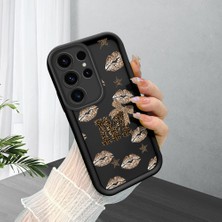 HONTINGA Samsung Galaxy S23 Ultra ile Uyumlu Kılıfı Düşüme Önleyici Basitlik Anti Düşme Kamera Korumali Vintage Siyah Desen Yumuşak Silikon Telefon Kılıfı Kadın ve Erkek Için Uygundur K2-0239