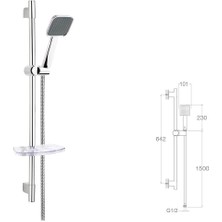Sürgülü Duş Seti + Ø22MM Parlak Polish + Elduşu