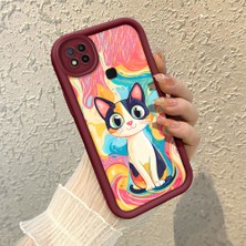 HONTINGA Xiaomi Redmi 9c ile Uyumlu Kılıfı Düşüme Önleyici Basitlik Anti Düşme Kamera Korumali Yağlı Boya Bordo Desen Yumuşak Silikon Telefon Kılıfı Kadın ve Erkek Için Uygundur K2-7119
