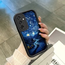 HONTINGA Samsung Galaxy M15 ile Uyumlu Kılıfı Düşüme Önleyici Basitlik Anti Düşme Kamera Korumali Çizgi Roman Siyah Desen Yumuşak Silikon Telefon Kılıfı Kadın ve Erkek Için Uygundur K2-0241