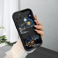 HONTINGA Realme C21Y ile Uyumlu Kılıfı Düşüme Önleyici Basitlik Anti Düşme Kamera Korumali Çizgi Roman Siyah Desen Yumuşak Silikon Telefon Kılıfı Kadın ve Erkek Için Uygundur K2-0241