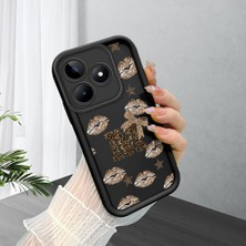 HONTINGA Realme Note 50 ile Uyumlu Kılıfı Düşüme Önleyici Basitlik Anti Düşme Kamera Korumali Vintage Siyah Desen Yumuşak Silikon Telefon Kılıfı Kadın ve Erkek Için Uygundur K2-0239