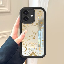 HONTINGA iPhone 16 ile Uyumlu Aynalı Kılıfı Düşüme Önleyici Basitlik Anti Düşme Kamera Korumali Burç Deseni Desen Yumuşak Silikon Telefon Kılıfı Kadın ve Erkek Için Uygundur K2-9045