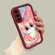 HONTINGA Samsung Galaxy A36 4g ile Uyumlu Kılıfı Düşüme Önleyici Basitlik Anti Düşme Kamera Korumali Yağlı Boya Bordo Desen Yumuşak Silikon Telefon Kılıfı Kadın ve Erkek Için Uygundur K2-7119