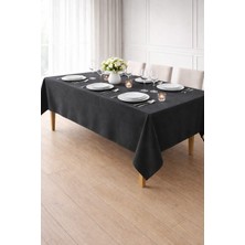 PerdeYap Kadife Dokulu Koyu Gri Renk Masa Örtüsü 30-Koyu Gri