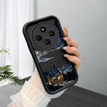 HONTINGA Xiaomi Redmi 14C 4g ile Uyumlu Kılıfı Düşüme Önleyici Basitlik Anti Düşme Kamera Korumali Çizgi Roman Siyah Desen Yumuşak Silikon Telefon Kılıfı Kadın ve Erkek Için Uygundur K2-0241