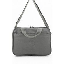 Sanmorris Unisex Klinkır Suya Dayanıklı Laptop Bölmeli Çapraz Askılı Koyu Gri Renkli Evrak ve Laptop Çantası