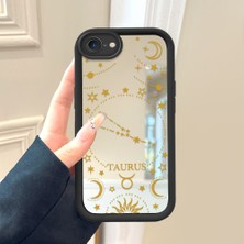 HONTINGA iPhone 8 ile Uyumlu Aynalı Kılıfı Düşüme Önleyici Basitlik Anti Düşme Kamera Korumali Burç Deseni Desen Yumuşak Silikon Telefon Kılıfı Kadın ve Erkek Için Uygundur K2-9047