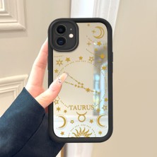 HONTINGA iPhone 12 ile Uyumlu Aynalı Kılıfı Düşüme Önleyici Basitlik Anti Düşme Kamera Korumali Burç Deseni Desen Yumuşak Silikon Telefon Kılıfı Kadın ve Erkek Için Uygundur K2-9047