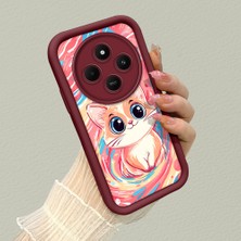 HONTINGA Xiaomi Redmi 14C 4g ile Uyumlu Kılıfı Düşüme Önleyici Basitlik Anti Düşme Kamera Korumali Yağlı Boya Bordo Desen Yumuşak Silikon Telefon Kılıfı Kadın ve Erkek Için Uygundur K2-7119