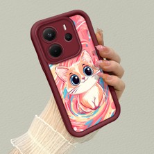 HONTINGA Xiaomi Redmi Note 14 ile Uyumlu Kılıfı Düşüme Önleyici Basitlik Anti Düşme Kamera Korumali Yağlı Boya Bordo Desen Yumuşak Silikon Telefon Kılıfı Kadın ve Erkek Için Uygundur K2-7119