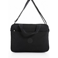 Sanmorris Unisex Klinkır Suya Dayanıklı Laptop Bölmeli Çapraz-El Askılı Siyah Renkli Evrak ve Laptop Çantası