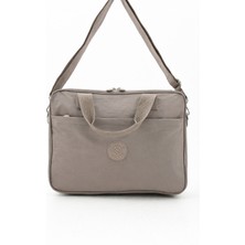 Sanmorris Unisex Klinkır Vizon Renkli Suya Dayanıklı Laptop Bölmeli Çapraz-El Askılı Evrak ve Laptop Çantası