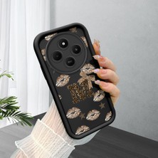 HONTINGA Xiaomi Redmi 14C 4g ile Uyumlu Kılıfı Düşüme Önleyici Basitlik Anti Düşme Kamera Korumali Vintage Siyah Desen Yumuşak Silikon Telefon Kılıfı Kadın ve Erkek Için Uygundur K2-0239
