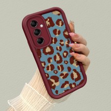 HONTINGA Samsung Galaxy M14 ile Uyumlu Kılıfı Düşüme Önleyici Basitlik Anti Düşme Kamera Korumali Pardesü Deseni Bordo Desen Yumuşak Silikon Telefon Kılıfı Kadın ve Erkek Için Uygundur K2-7118