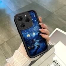 HONTINGA Tecno Spark 20 Pro ile Uyumlu Kılıfı Düşüme Önleyici Basitlik Anti Düşme Kamera Korumali Çizgi Roman Siyah Desen Yumuşak Silikon Telefon Kılıfı Kadın ve Erkek Için Uygundur K2-0241