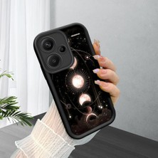 HONTINGA Xiaomi Redmi Note 13 Pro Plus ile Uyumlu Kılıfı Düşüme Önleyici Basitlik Anti Düşme Kamera Korumali Gökyüzü Siyah Desen Yumuşak Silikon Telefon Kılıfı Kadın ve Erkek Için Uygundur K2-0240