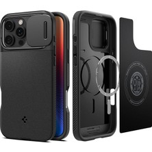 Hype Store Spigen iPhone 16 Pro ile Uyumlu Kamera Korumalı Magsafe Kılıf Optik Armor Hava Kanalı Teknolojisi As