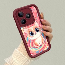 HONTINGA Realme Note 50 ile Uyumlu Kılıfı Düşüme Önleyici Basitlik Anti Düşme Kamera Korumali Yağlı Boya Bordo Desen Yumuşak Silikon Telefon Kılıfı Kadın ve Erkek Için Uygundur K2-7119