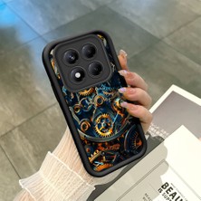 HONTINGA Xiaomi Redmi Note 14 Pro ile Uyumlu Kılıfı Düşüme Önleyici Basitlik Anti Düşme Kamera Korumali Mekanik Siyah Desen Yumuşak Silikon Telefon Kılıfı Kadın ve Erkek Için Uygundur K2-0242
