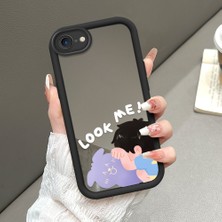 HONTINGA iPhone 7 ile Uyumlu Aynalı Kılıfı Düşüme Önleyici Basitlik Anti Düşme Kamera Korumali Sevimli Desen Yumuşak Silikon Telefon Kılıfı Kadın ve Erkek Için Uygundur K2-9043