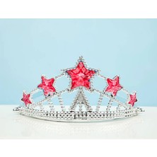 Kyops Kırmızı Yıldız Taşlı Plastik Kraliçe Prenses Elsa Tacı Çocuk Boy - Lisinya
