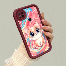 HONTINGA Xiaomi Redmi 9c ile Uyumlu Kılıfı Düşüme Önleyici Basitlik Anti Düşme Kamera Korumali Yağlı Boya Bordo Desen Yumuşak Silikon Telefon Kılıfı Kadın ve Erkek Için Uygundur K2-7119