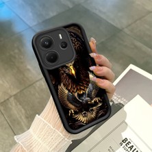 HONTINGA Xiaomi Redmi Note 14 ile Uyumlu Kılıfı Düşüme Önleyici Basitlik Anti Düşme Kamera Korumali Totem Siyah Desen Yumuşak Silikon Telefon Kılıfı Kadın ve Erkek Için Uygundur K2-0243
