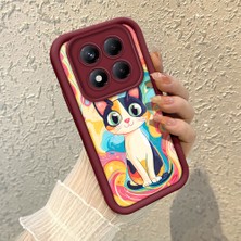 HONTINGA Xiaomi Redmi Note 14 Pro ile Uyumlu Kılıfı Düşüme Önleyici Basitlik Anti Düşme Kamera Korumali Yağlı Boya Bordo Desen Yumuşak Silikon Telefon Kılıfı Kadın ve Erkek Için Uygundur K2-7119