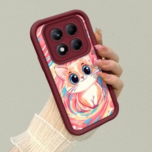 HONTINGA Xiaomi Redmi Note 14 Pro ile Uyumlu Kılıfı Düşüme Önleyici Basitlik Anti Düşme Kamera Korumali Yağlı Boya Bordo Desen Yumuşak Silikon Telefon Kılıfı Kadın ve Erkek Için Uygundur K2-7119