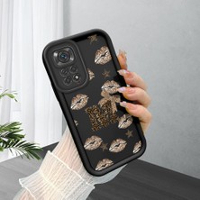 HONTINGA Xiaomi Redmi Note 11S ile Uyumlu Kılıfı Düşüme Önleyici Basitlik Anti Düşme Kamera Korumali Vintage Siyah Desen Yumuşak Silikon Telefon Kılıfı Kadın ve Erkek Için Uygundur K2-0239