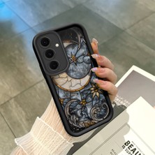 HONTINGA Samsung Galaxy S24 Fe ile Uyumlu Kılıfı Düşüme Önleyici Basitlik Anti Düşme Kamera Korumali Vintage Siyah Desen Yumuşak Silikon Telefon Kılıfı Kadın ve Erkek Için Uygundur K2-0239