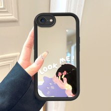 HONTINGA iPhone 8 ile Uyumlu Aynalı Kılıfı Düşüme Önleyici Basitlik Anti Düşme Kamera Korumali Sevimli Desen Yumuşak Silikon Telefon Kılıfı Kadın ve Erkek Için Uygundur K2-9043
