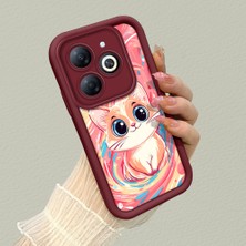 HONTINGA Infinix Smart 8 ile Uyumlu Kılıfı Düşüme Önleyici Basitlik Anti Düşme Kamera Korumali Yağlı Boya Bordo Desen Yumuşak Silikon Telefon Kılıfı Kadın ve Erkek Için Uygundur K2-7119