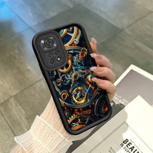 HONTINGA Xiaomi Redmi Note 11 ile Uyumlu Kılıfı Düşüme Önleyici Basitlik Anti Düşme Kamera Korumali Mekanik Siyah Desen Yumuşak Silikon Telefon Kılıfı Kadın ve Erkek Için Uygundur K2-0242
