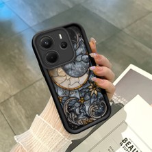 HONTINGA Xiaomi Redmi Note 14 ile Uyumlu Kılıfı Düşüme Önleyici Basitlik Anti Düşme Kamera Korumali Vintage Siyah Desen Yumuşak Silikon Telefon Kılıfı Kadın ve Erkek Için Uygundur K2-0239