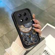 HONTINGA Xiaomi Redmi Note 14 Pro ile Uyumlu Kılıfı Düşüme Önleyici Basitlik Anti Düşme Kamera Korumali Vintage Siyah Desen Yumuşak Silikon Telefon Kılıfı Kadın ve Erkek Için Uygundur K2-0239