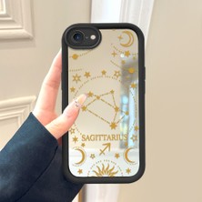 HONTINGA iPhone Se 2020 ile Uyumlu Aynalı Kılıfı Düşüme Önleyici Basitlik Anti Düşme Kamera Korumali Burç Deseni Desen Yumuşak Silikon Telefon Kılıfı Kadın ve Erkek Için Uygundur K2-9046