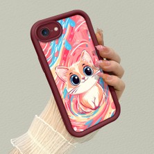 HONTINGA iPhone 8 ile Uyumlu Kılıfı Düşüme Önleyici Basitlik Anti Düşme Kamera Korumali Yağlı Boya Bordo Desen Yumuşak Silikon Telefon Kılıfı Kadın ve Erkek Için Uygundur K2-7119