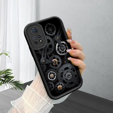 HONTINGA Xiaomi Redmi Note 11 Pro ile Uyumlu Kılıfı Düşüme Önleyici Basitlik Anti Düşme Kamera Korumali Mekanik Siyah Desen Yumuşak Silikon Telefon Kılıfı Kadın ve Erkek Için Uygundur K2-0242