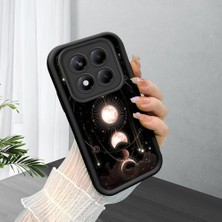 HONTINGA Xiaomi Redmi Note 14 Pro ile Uyumlu Kılıfı Düşüme Önleyici Basitlik Anti Düşme Kamera Korumali Gökyüzü Siyah Desen Yumuşak Silikon Telefon Kılıfı Kadın ve Erkek Için Uygundur K2-0240