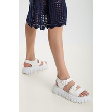 Miss Zülüf Kadın  Beyaz Sandalet