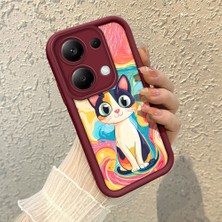 HONTINGA Xiaomi Redmi Note 13 Pro 4g ile Uyumlu Kılıfı Düşüme Önleyici Basitlik Anti Düşme Kamera Korumali Yağlı Boya Bordo Desen Yumuşak Silikon Telefon Kılıfı Kadın ve Erkek Için Uygundur K2-7119