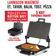 Milan Büyük Boy XXL Bazlama Granit Tepsili Lahmacun Elektrikli Izgara Tost Makinesi 5 Kat Granit Kaplama